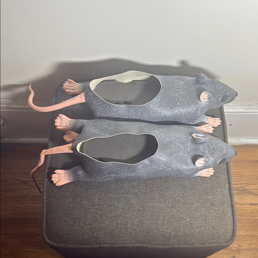 Gray and Pink Slip-On Loafers with Whimsical Design